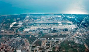 Vista aérea del aeropuerto de Barcelona.