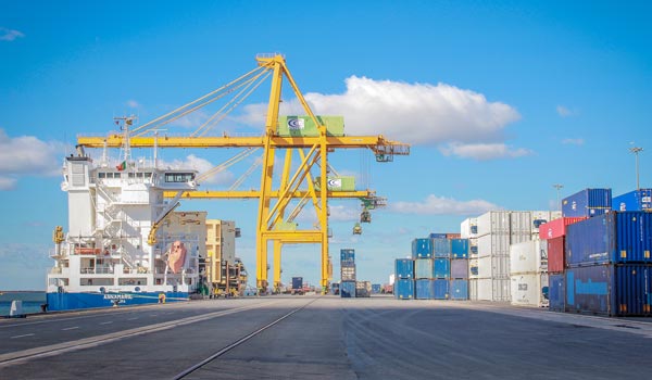 Imagen de la terminal polivalente del puerto de Huelva, concesión de la turca Yilport. 