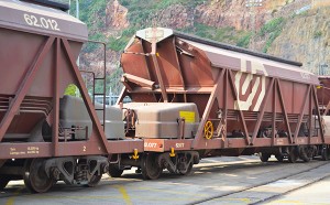 Tren de transporte de potasa al puerto de Barcelona.