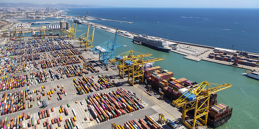 Aérea puerto de Barcelona