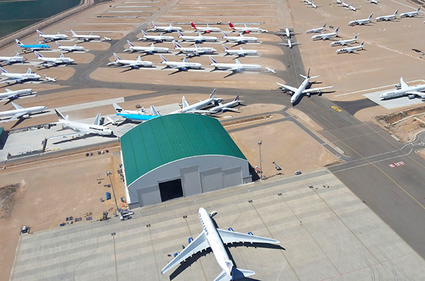 Vista aérea de las instalaciones del aeropuerto de Teruel. (Foto: Aeropuerto de Teruel)