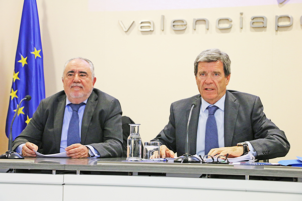 Francesc Sánchez, director general y Aurelio Martínez, presidente de la Autoridad Portuaria de Valencia.