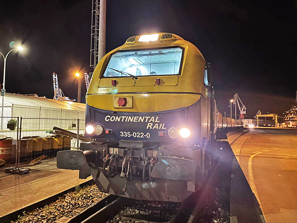 Imagen del primer convoy de Transglobal Railway que enlaza Vigo con Leixoes.