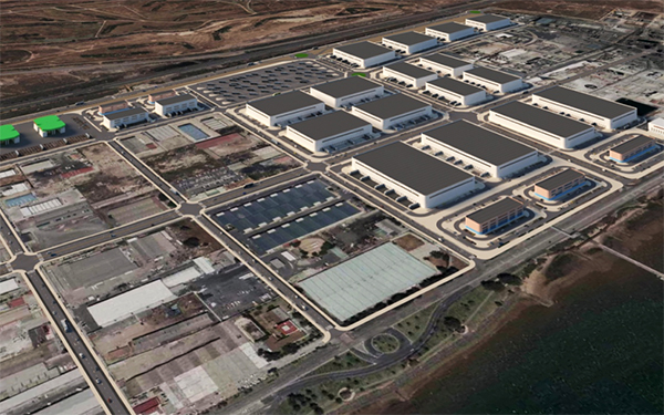 Imagen virtual de la futura Zona de Actividades Logísticas del puerto de Huelva.