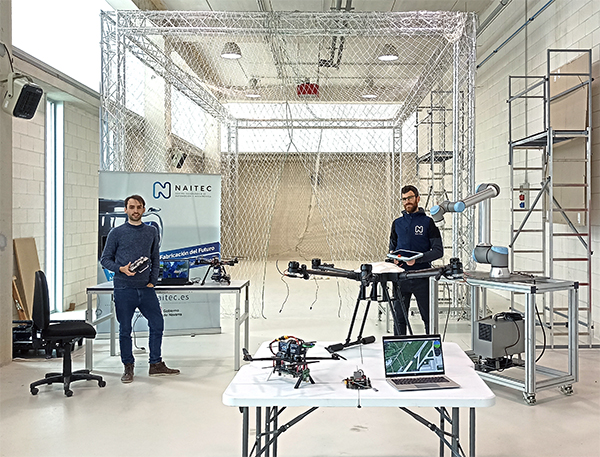 Imagen del laboratorio de Naitec en Estella para testar drones y vehículos autónomos en la logística.