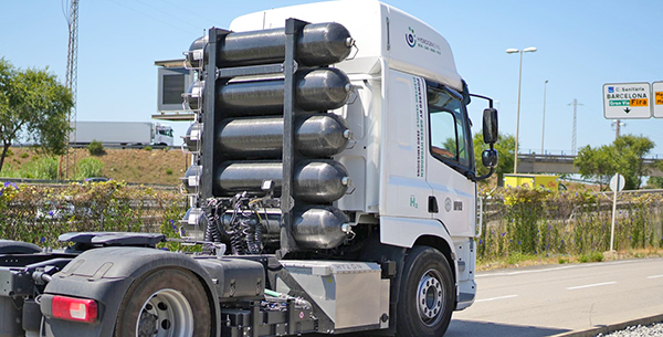 Imagen de un camión participante en el proyecto Hydrogenizing BCN.