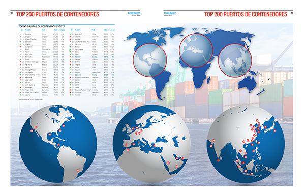 Pinchar aquí para ver el mapa del Top 50 de puertos de contenedores. 