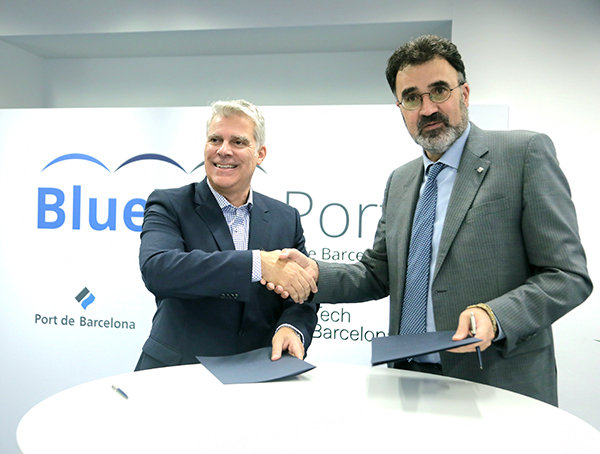 Martin Beaulieu, director ejecutivo de La Zone Bleue, y Lluís Salvadó, presidente del Puerto de Barcelona. 
