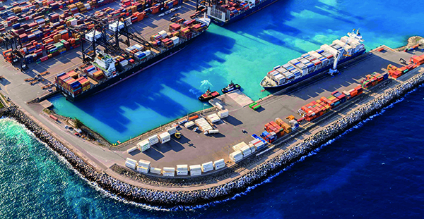 Imagen aérea del puerto de Caucedo en República Dominicana.