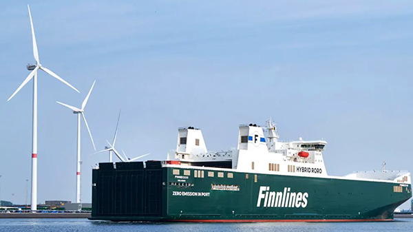 Imagen de unos de los buques Finneco de Finnlines que realiza la ruta atlántica entre los puertos de Vigo, Bilbao y Zeebrugge.
