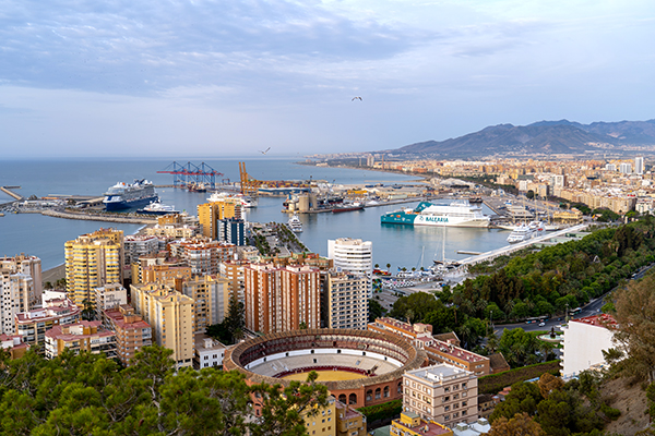 Imagen aérea del Puerto de Málaga.