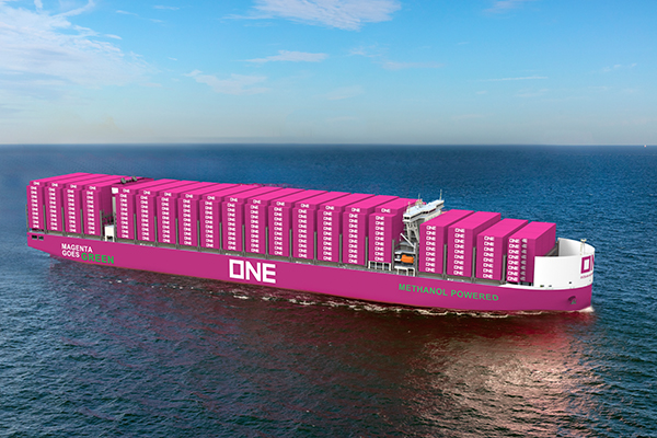 Imagen virtual de los futuros buques de 13.000 TEUs de ONE.