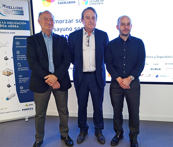 Eduardo Cerezo (Aena), Santi Bassols (BCL) y Jaume Adrover (GPA).