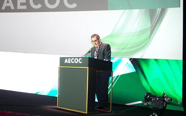 Carmelo González, durante su intervención en el 23º Foro Nacional de Transporte de Aecoc. 