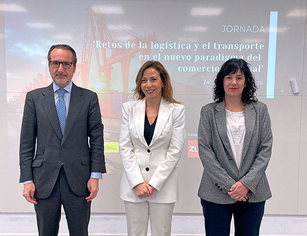 Francisco Aranda, presidente de UNO; Natalia Chueca, alcaldesa de Zaragoza; y Susana Val, directora general de ZLC. 