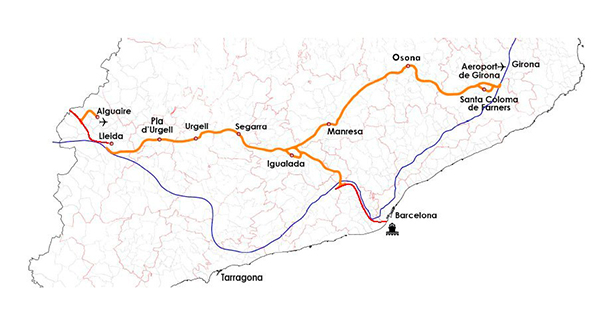 Dibujo del eje transversal ferroviario que se presentó en 2008.