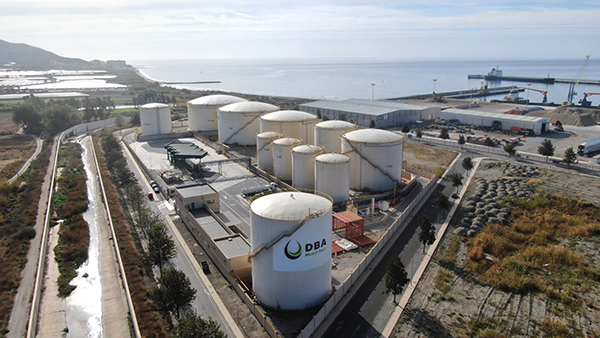 Imagen de la terminal de almacenamiento de Hafesa en el puerto de Motril, DBA Motril Port.