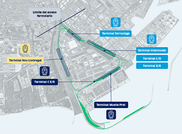 Dibujo del nudo ferroviario y de los accesos.