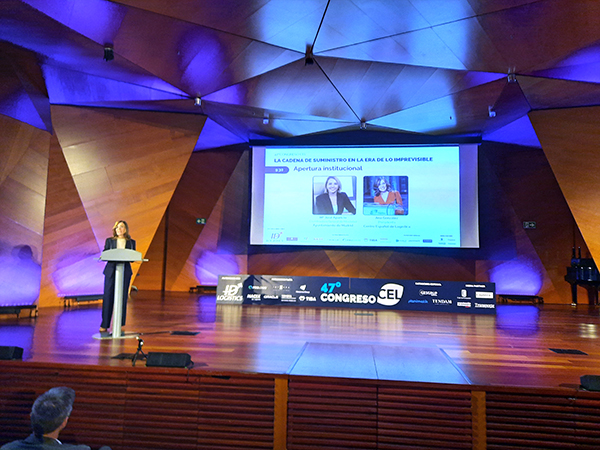 Ana González, presidenta del Centro Español de Logística (CEL), durante el 47º Congreso CEL.