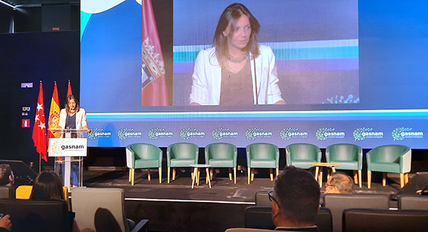 Ana Cano, presidenta de Gasnam, inauguró el 'Green Gas Mobilty Summit 2026'. 
